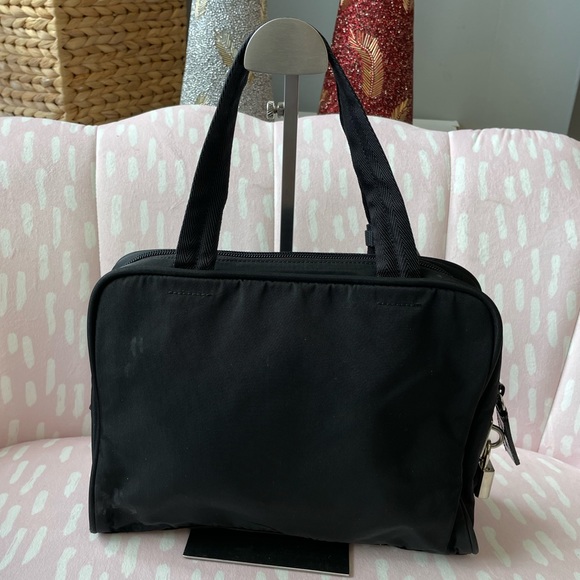 Prada Nylon Vela Nero Small Tote Bag with  Lock Black - Picture 2 of 16